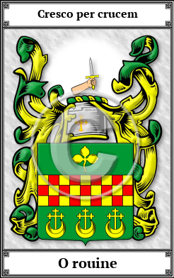 O rouine Family Crest Download (JPG)  Book Plated - 150 DPI